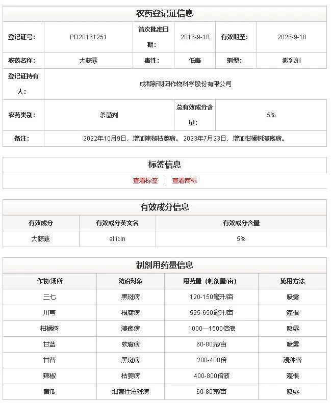 新朝陽生物農藥大蒜素、苦參堿入選重慶市2026年綠色防控重點推介目錄